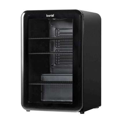 Vintage-style Baridi 70L drinks fridge with retro design and energy-efficient cooling.