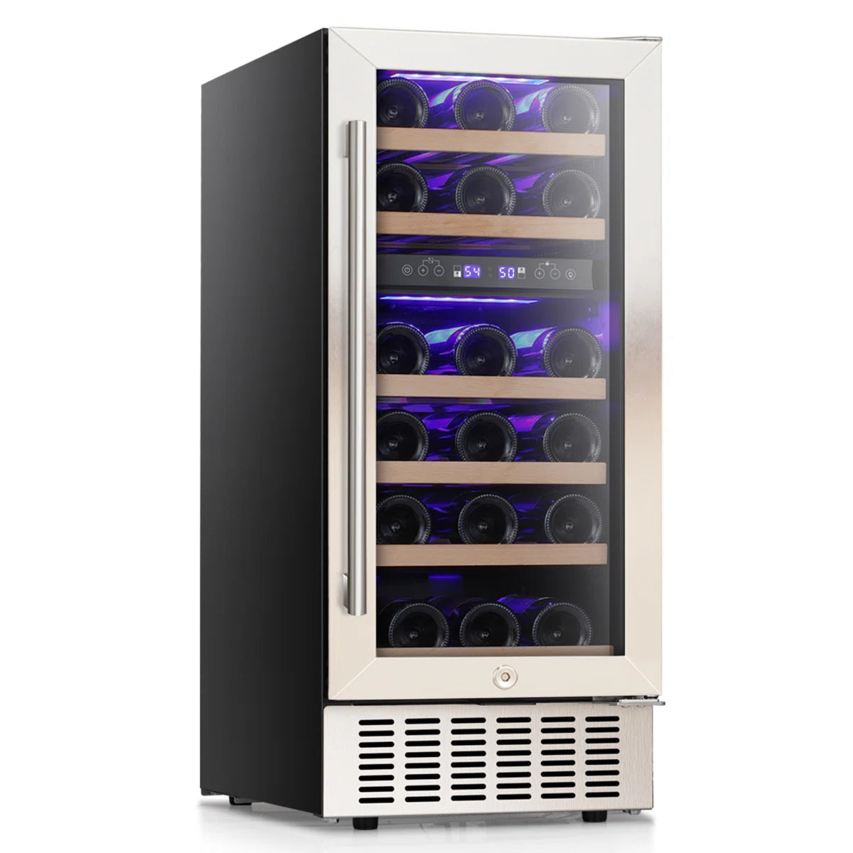 15'' 28 Bottle and 66 Can Freestanding/Built-In Dual Zone Wine Refrigerator & Beverage Cooler