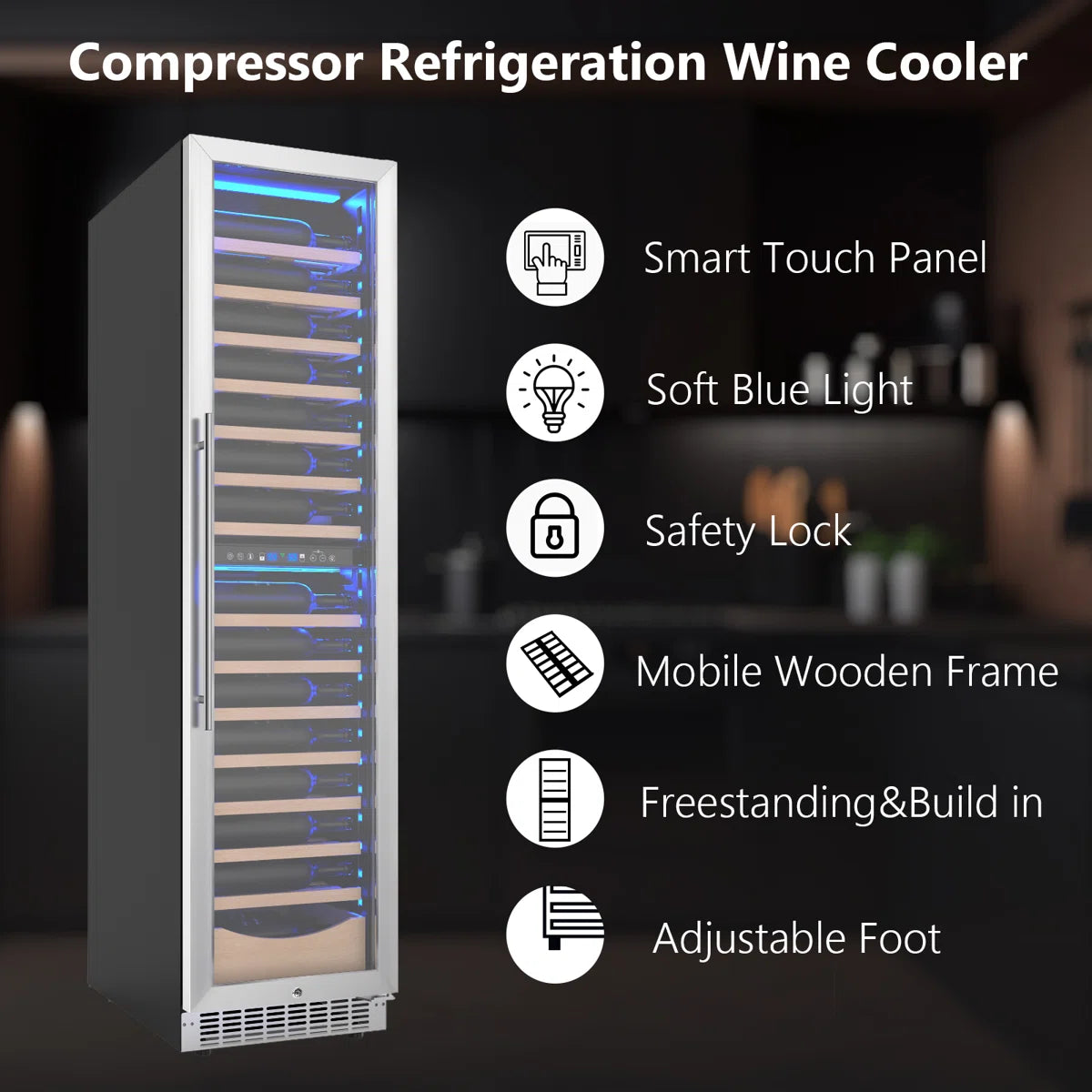 18" 111 Bottles Dual Zone Built-in/Freestanding Wine and Beverage Refrigerator