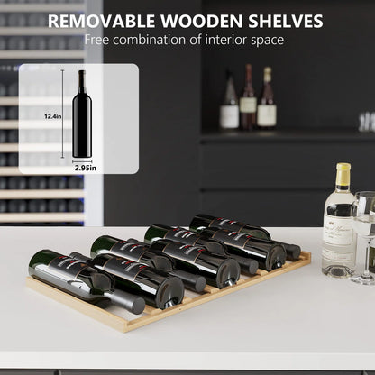 18" 111 Bottles Dual Zone Built-in/Freestanding Wine and Beverage Refrigerator