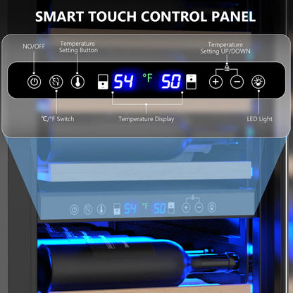 18" 111 Bottles Dual Zone Built-in/Freestanding Wine and Beverage Refrigerator