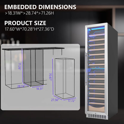 18" 111 Bottles Dual Zone Built-in/Freestanding Wine and Beverage Refrigerator