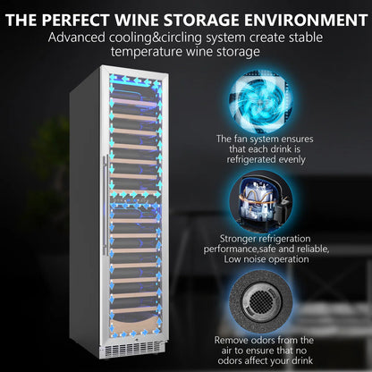 18" 111 Bottles Dual Zone Built-in/Freestanding Wine and Beverage Refrigerator