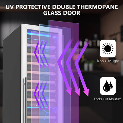 18" 111 Bottles Dual Zone Built-in/Freestanding Wine and Beverage Refrigerator