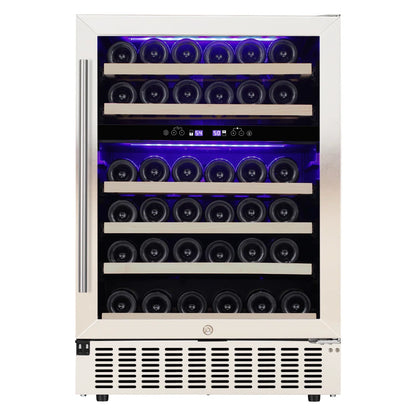 23.4'' 46 Bottle Dual Zone Freestanding/Built-In Wine Fridge & Beverage Cooler