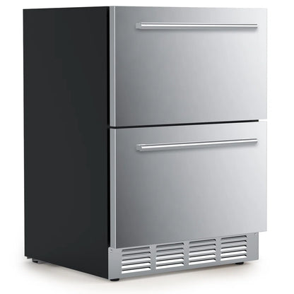 23.4” 5.0 Cu.Ft. Under Counter Stainless Beverage Refrigerator Built-in Or Freestanding.