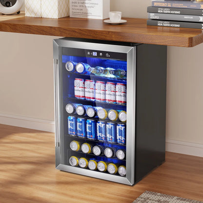 31.5'' H 37 Bottle and 145 Cans Single Zone Freestanding Wine Refrigerator & Beverage Cooler