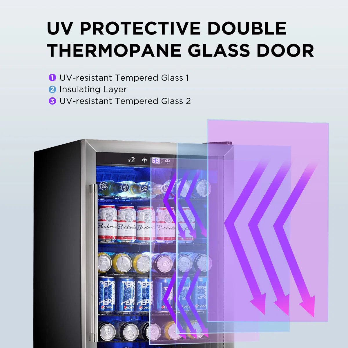31.5'' H 37 Bottle and 145 Cans Single Zone Freestanding Wine Refrigerator & Beverage Cooler
