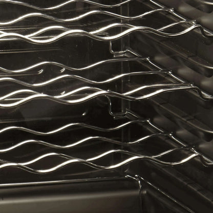 A sleek Tefcold wine cooler with glass door, LED lighting, and space for 22 bottles.