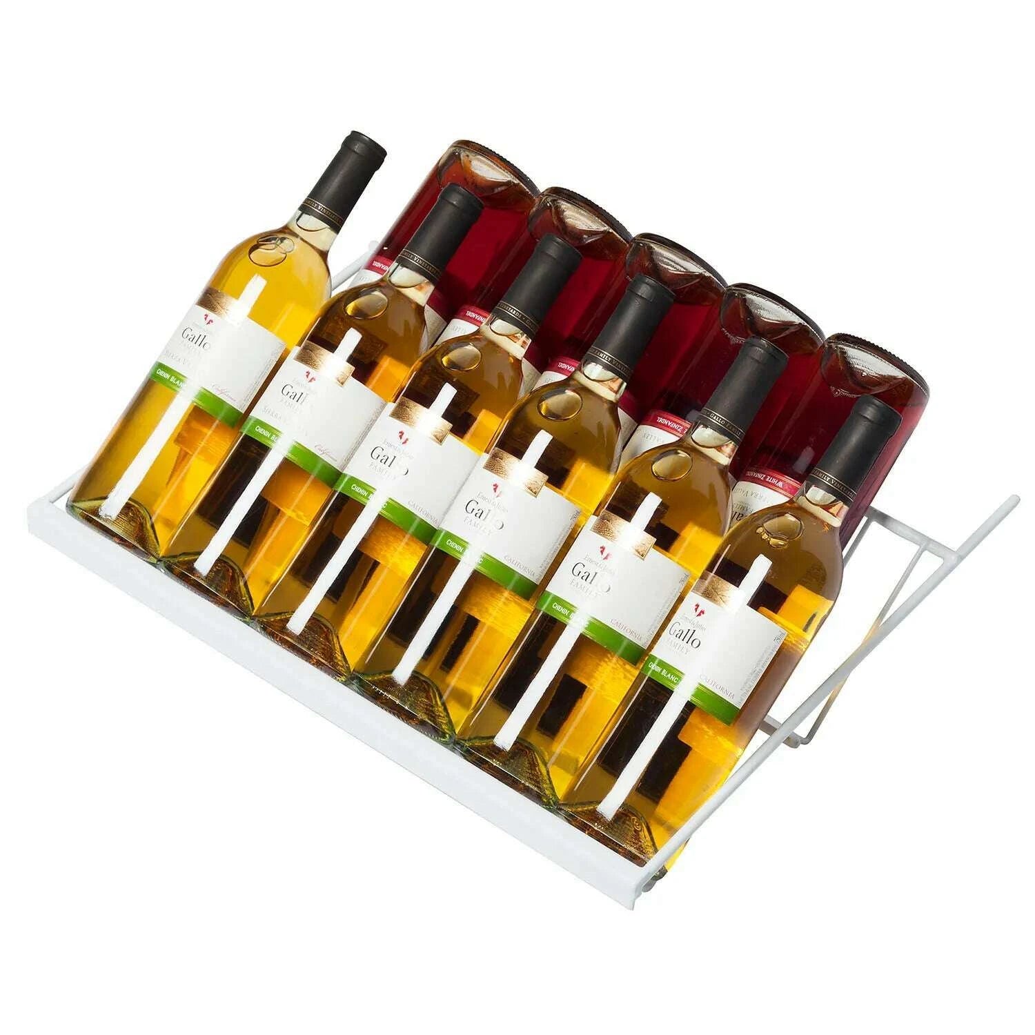 Tall black wine fridge with a glass door, showcasing 78 bottles in a sleek, modern design.