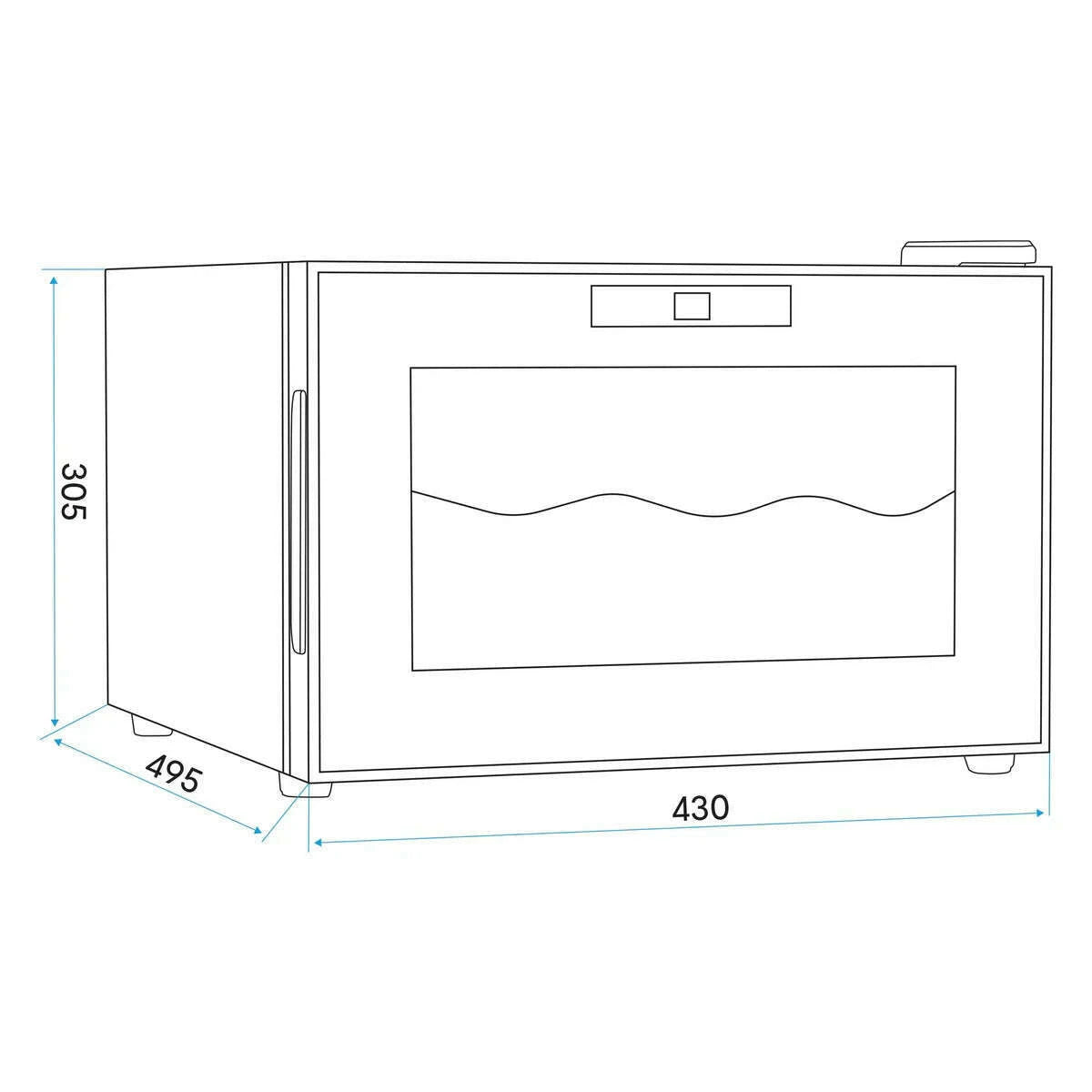 Sleek Baridi 8-bottle wine cooler with digital controls and UV-protective glass door.