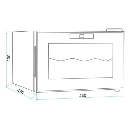 Sleek Baridi 8-bottle wine cooler with digital controls and UV-protective glass door.