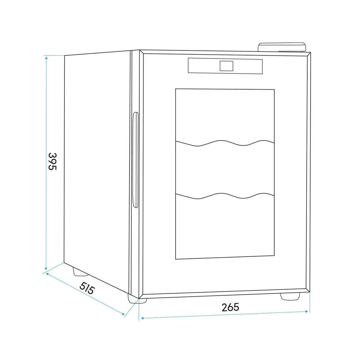 Sleek Baridi 6-bottle wine cooler with touch controls and glass door, ideal for compact spaces.