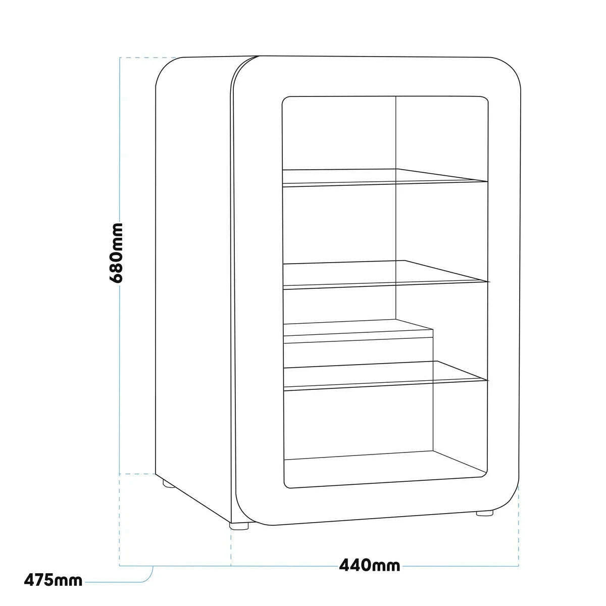 Baridi 70L Retro Drinks Fridge with vintage design, ample storage, and energy-efficient features.