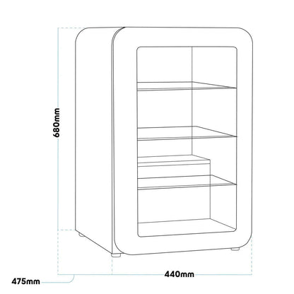 Baridi 70L Retro Drinks Fridge with vintage design, ample storage, and energy-efficient features.