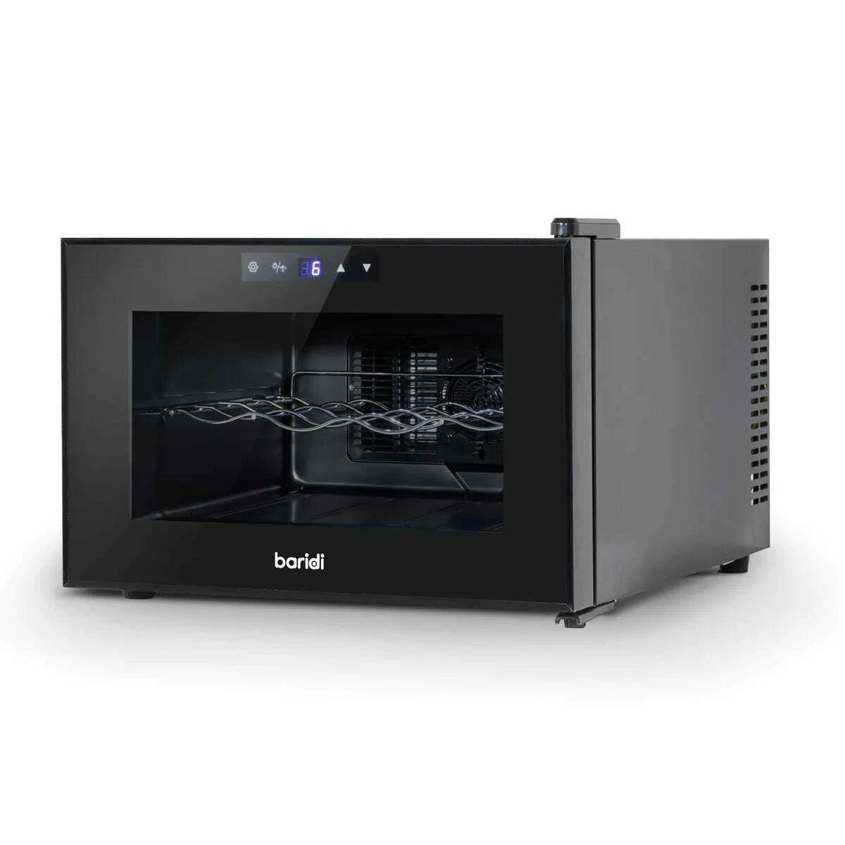 Baridi 8 Bottle Wine Cooler with touch control, sleek design, and digital LED display.