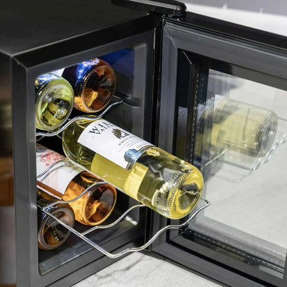Sleek Baridi 6-bottle wine cooler with glass door, touch controls, and digital display.