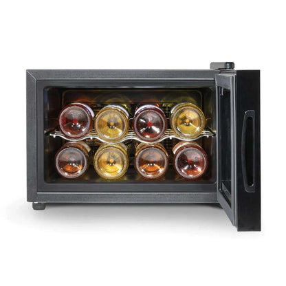 Baridi 8-bottle wine cooler with digital controls, sleek design, and UV-protected glass door.