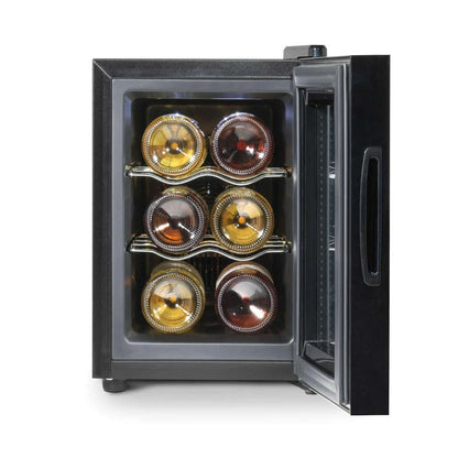 Baridi 6 Bottle Wine Cooler with glass door, touch controls, and digital temperature display.