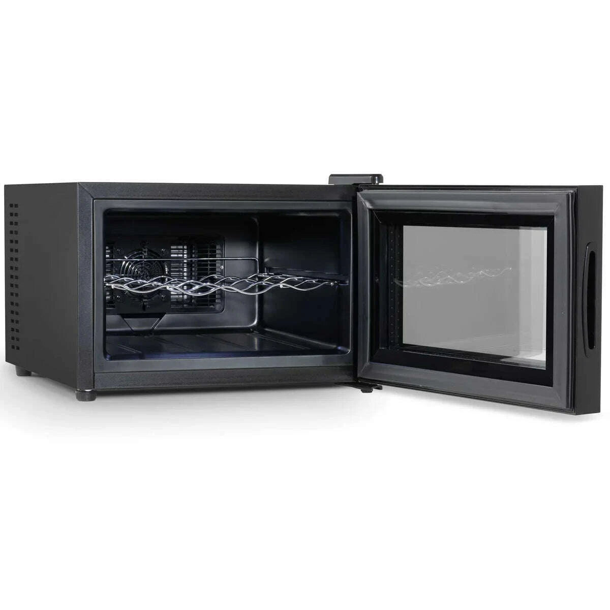 Sleek Baridi 8-bottle wine cooler with digital touch control and UV-protective glass door.