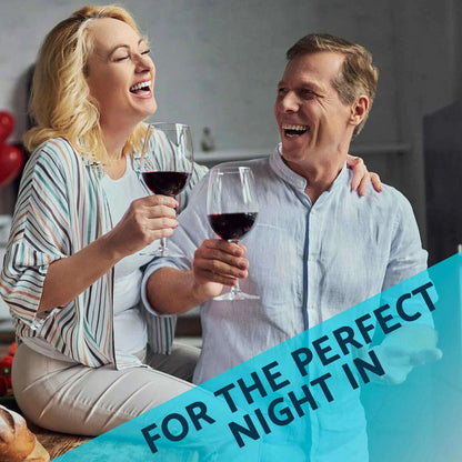 Black Baridi wine cooler with glass door, touch controls, and LED light, holding 18 bottles.