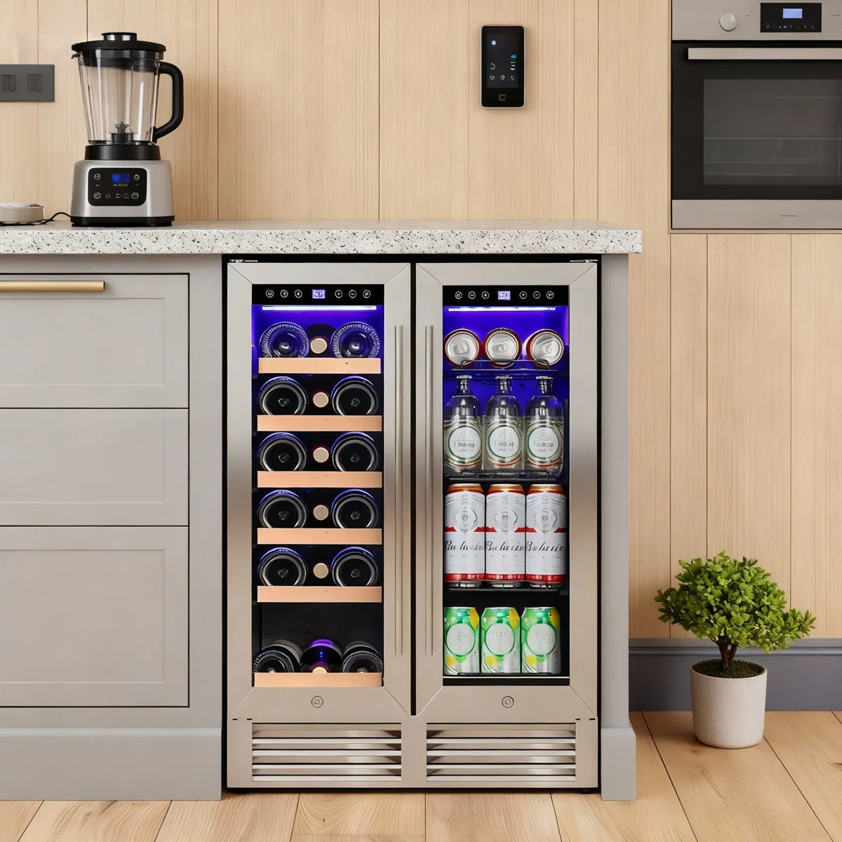 Antarctic Star Dual Zone 23.44'' 39 Bottle and 132 Can Wine & Beverage Refrigerator