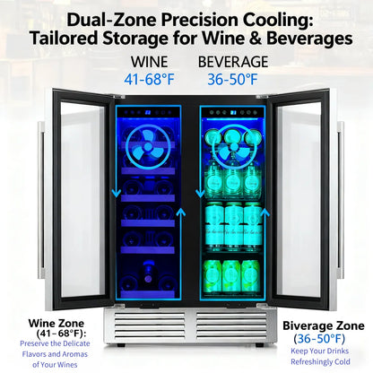 Antarctic Star Dual Zone 23.44'' 39 Bottle and 132 Can Wine & Beverage Refrigerator