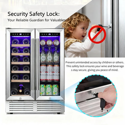 Antarctic Star Dual Zone 23.44'' 39 Bottle and 132 Can Wine & Beverage Refrigerator