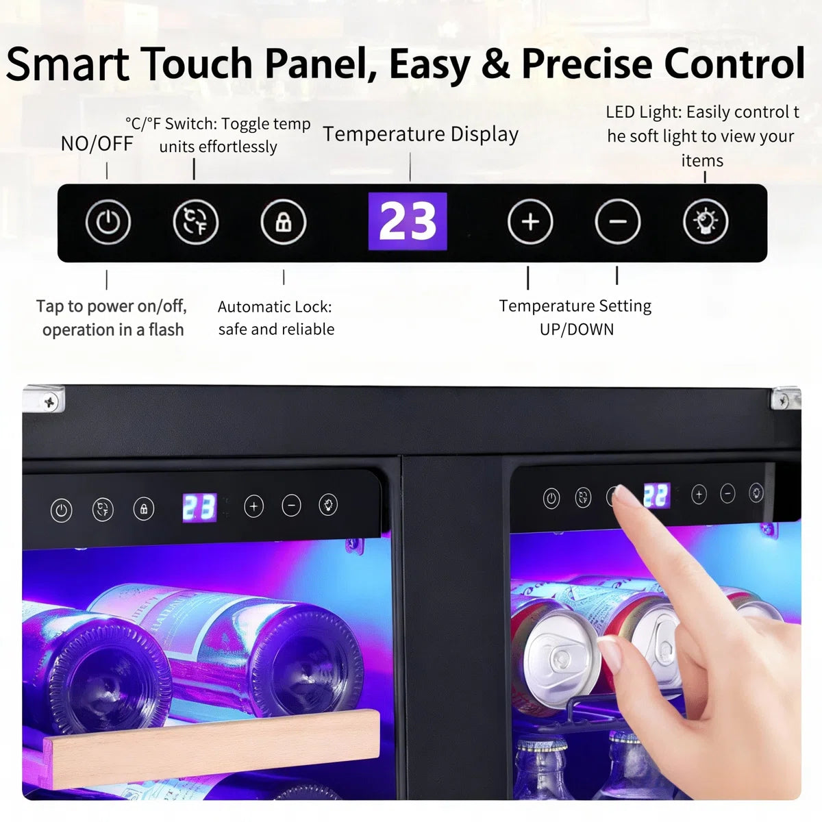 Antarctic Star Dual Zone 23.44'' 39 Bottle and 132 Can Wine & Beverage Refrigerator