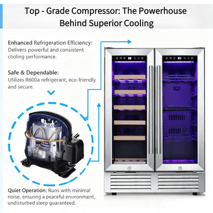Antarctic Star Dual Zone 23.44'' 39 Bottle and 132 Can Wine & Beverage Refrigerator