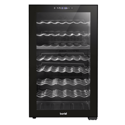 Baridi DH236 Wine Cooler with dual zones, mirror glass door, and 52-bottle capacity.