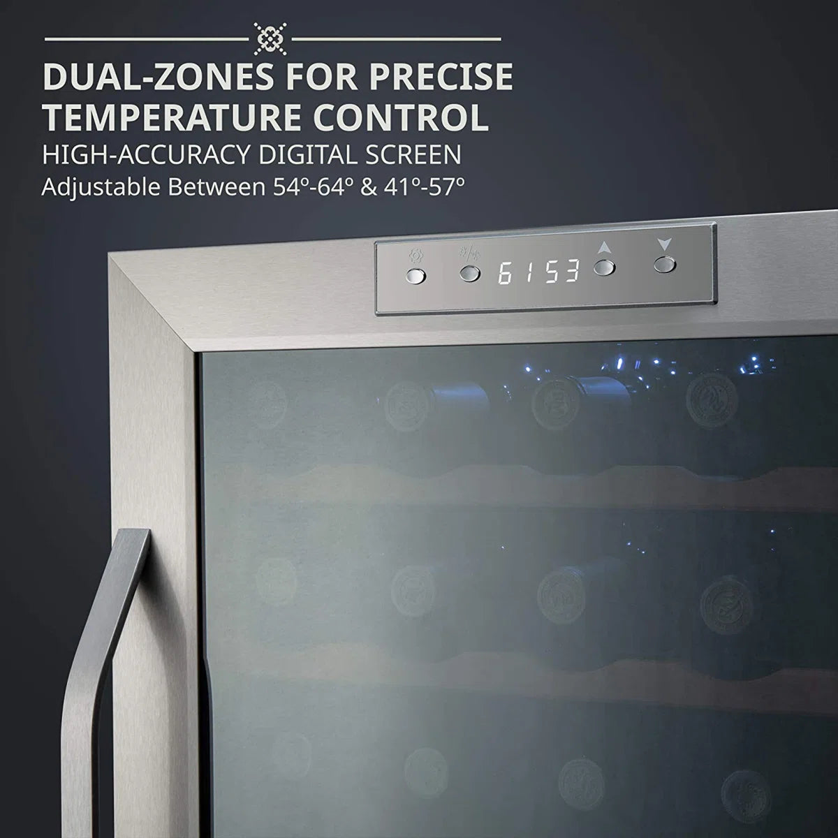 Ivation Dual Zone 19.4'' Freestanding 33 Bottle Wine Refrigerator