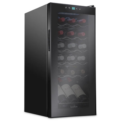 Ivation Single Zone 13.6'' Freestanding 18 Bottle Wine Refrigerator