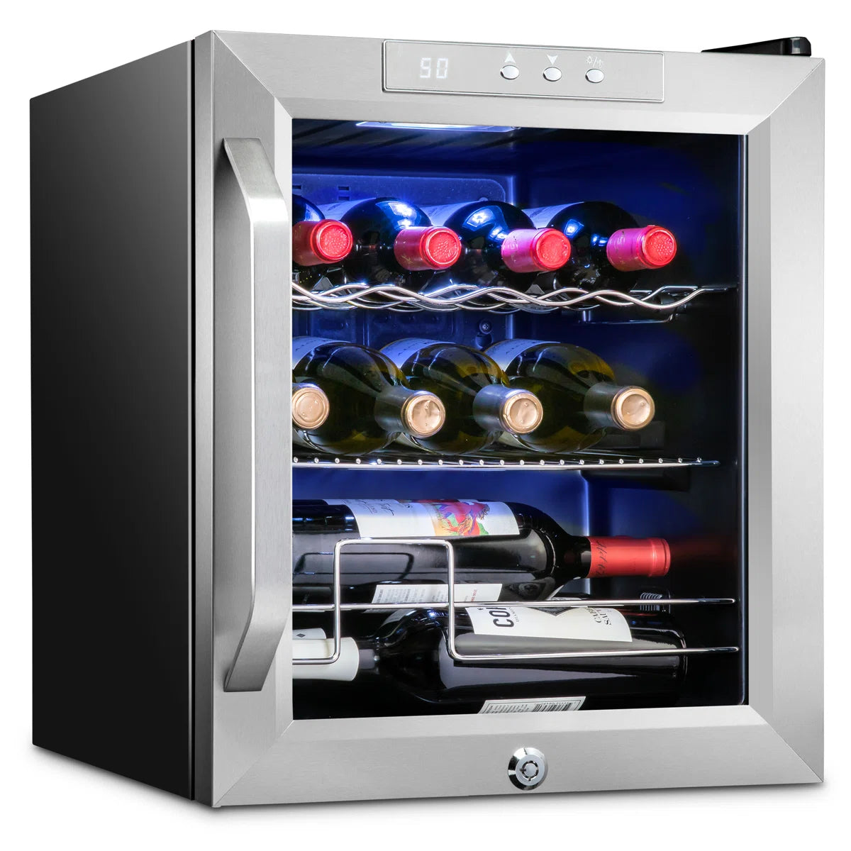 Ivation Single Zone 17.3'' Freestanding 12 Bottle Wine Refrigerator