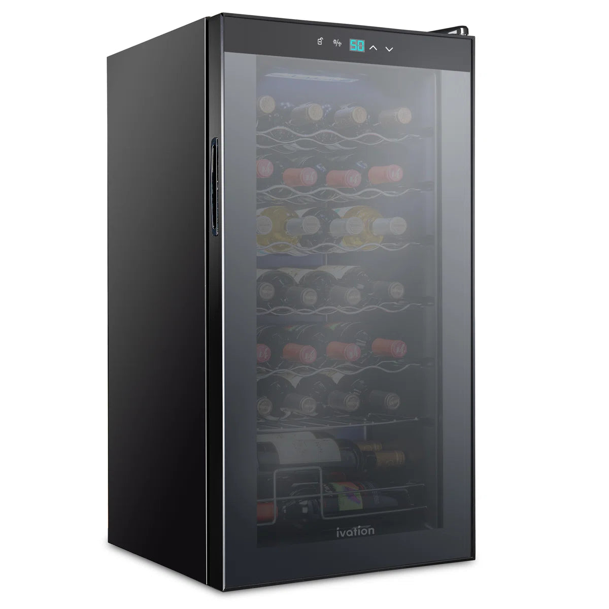 Ivation Single Zone 17.7'' Freestanding 28 Bottle Wine Refrigerator