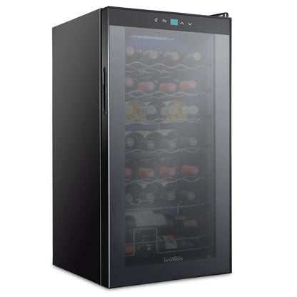 Ivation Single Zone 17.7'' Freestanding 28 Bottle Wine Refrigerator