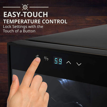 Ivation Single Zone 17.7'' Freestanding 28 Bottle Wine Refrigerator