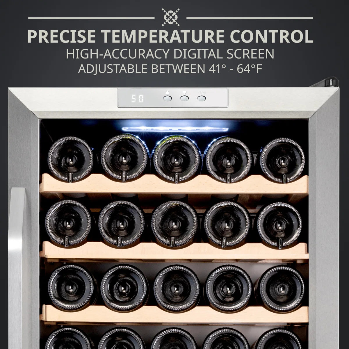 Ivation Single Zone 16.9'' Freestanding 24 Bottle Wine Refrigerator