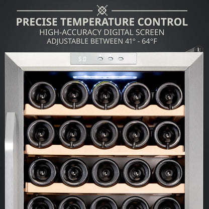 Ivation Single Zone 16.9'' Freestanding 24 Bottle Wine Refrigerator