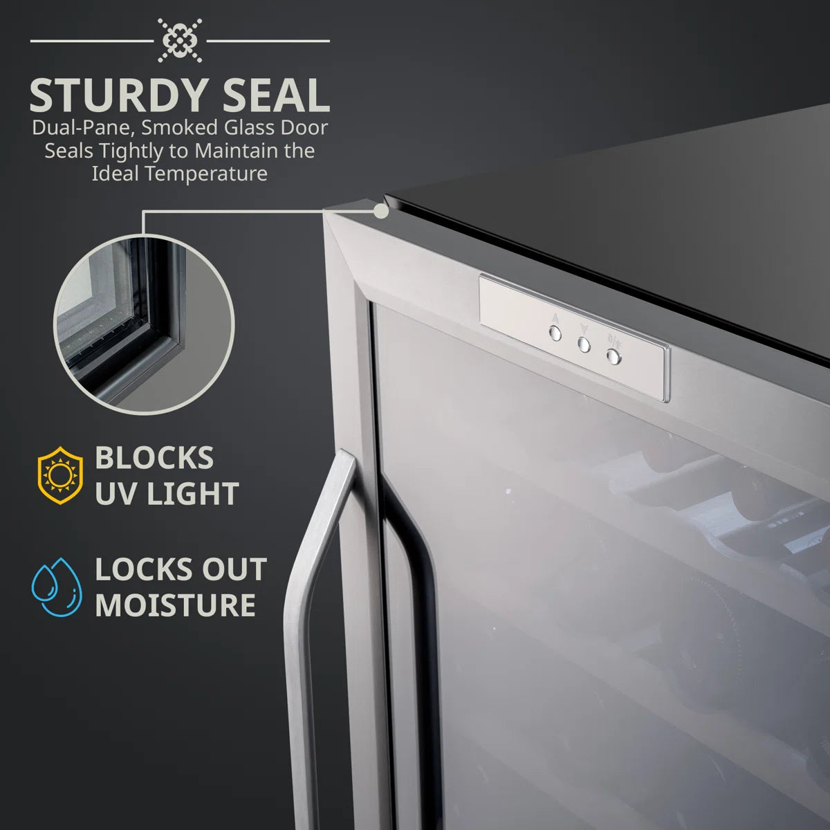 Ivation Single Zone 16.9'' Freestanding 24 Bottle Wine Refrigerator