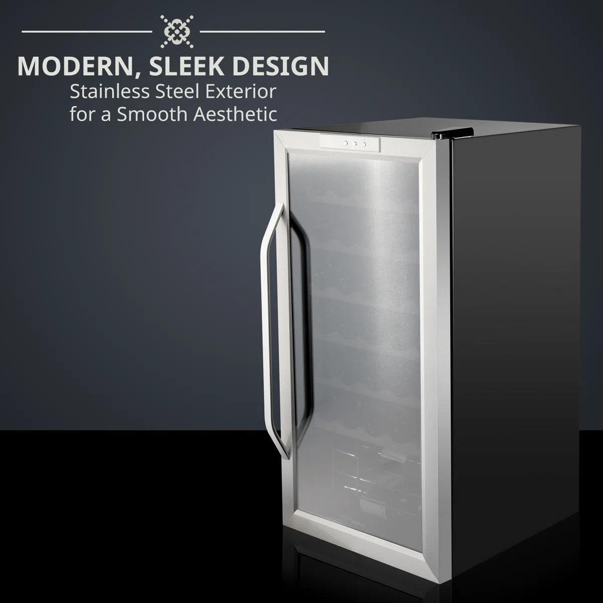 Ivation Single Zone 18.7'' Freestanding 34 Bottle Wine Refrigerator