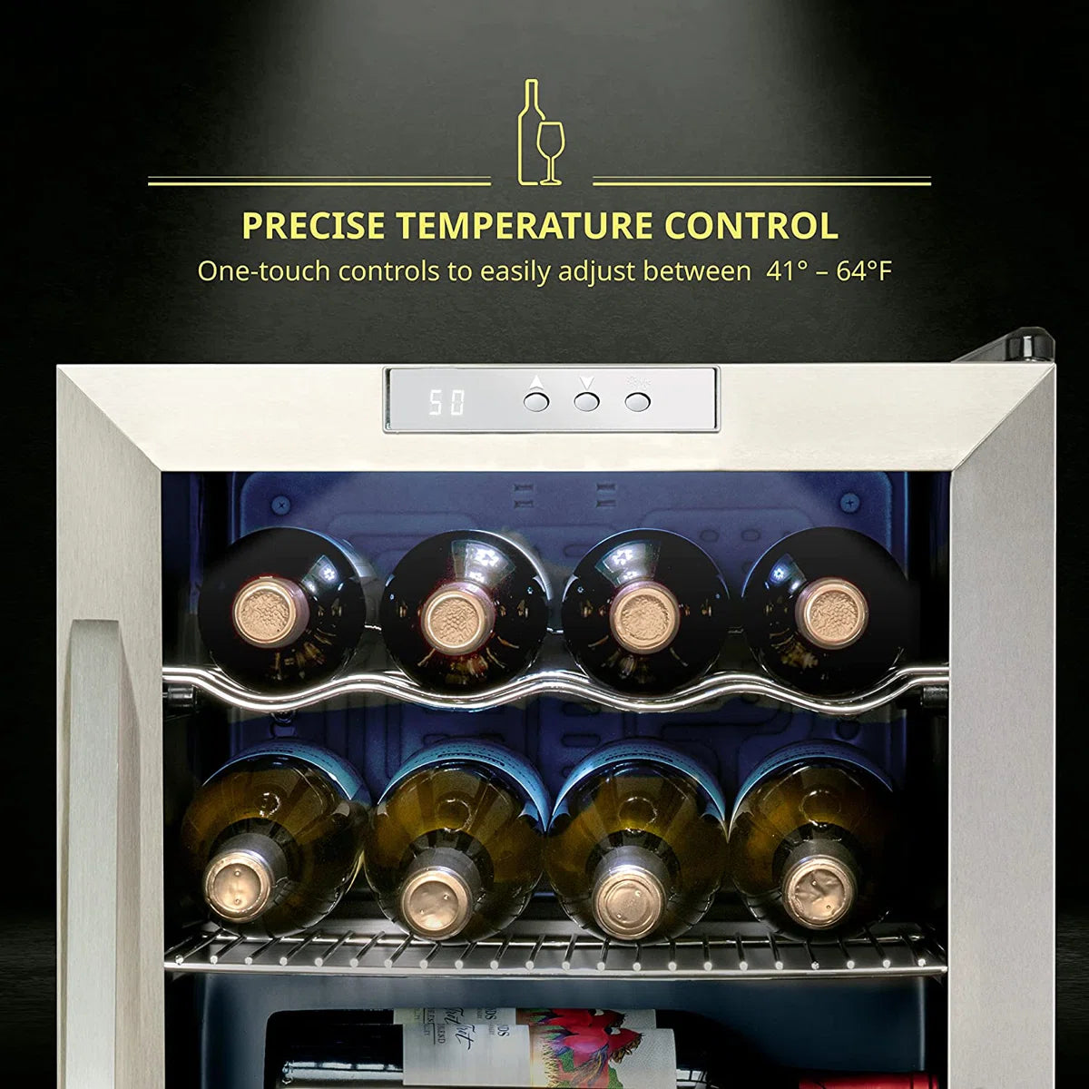 Schmécké 12 Bottle Compressor Wine Cooler Refrigerator w/Lock - Large Freestanding Wine Cellar