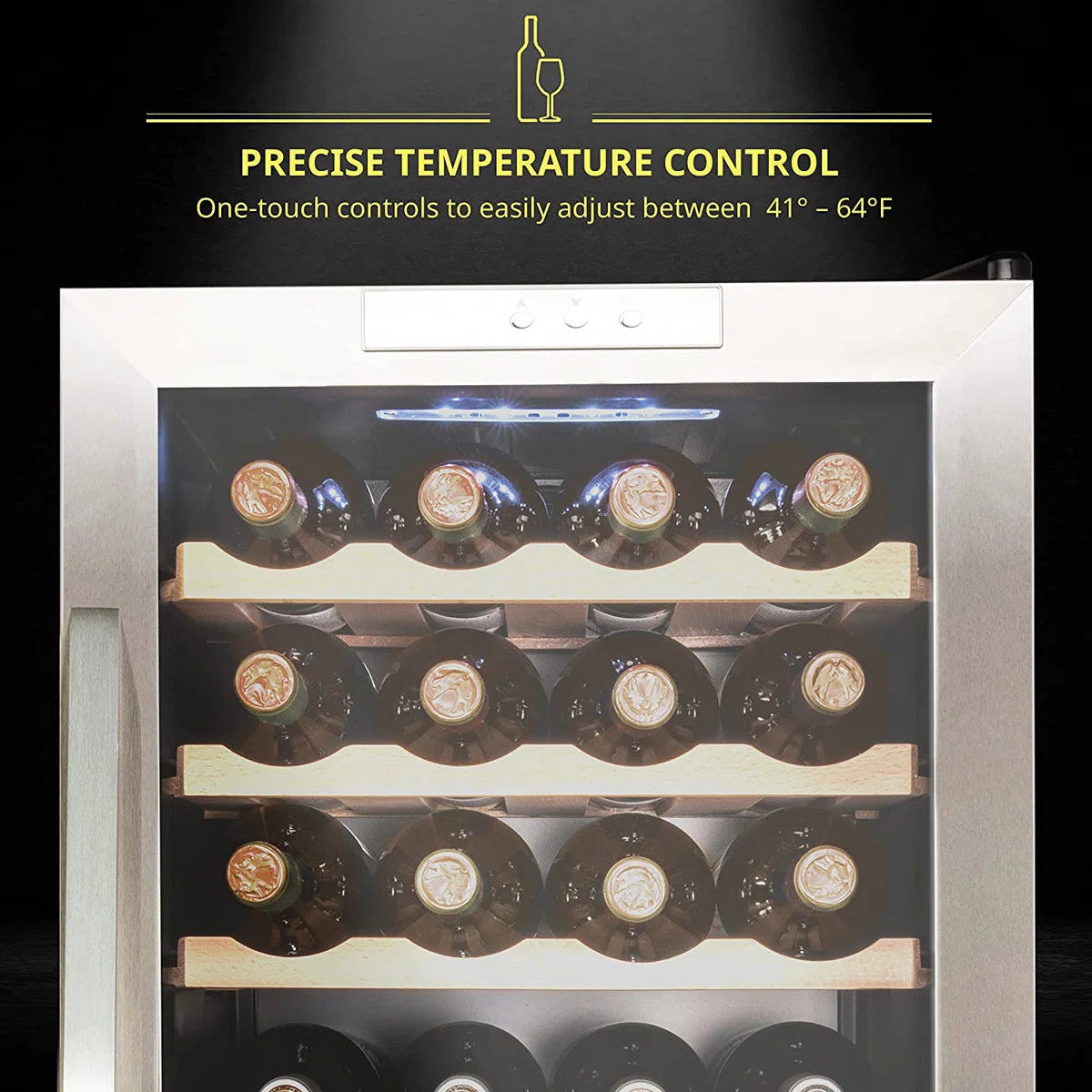 Schmécké 28 Bottle Compressor Wine Cooler Refrigerator w/Lock - Large Freestanding Wine Cellar