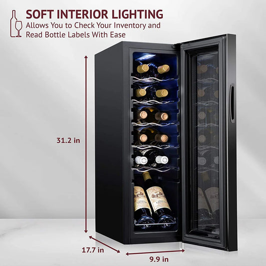 Schmécké Single Zone 9.9'' Freestanding 12 Bottle Wine Refrigerator