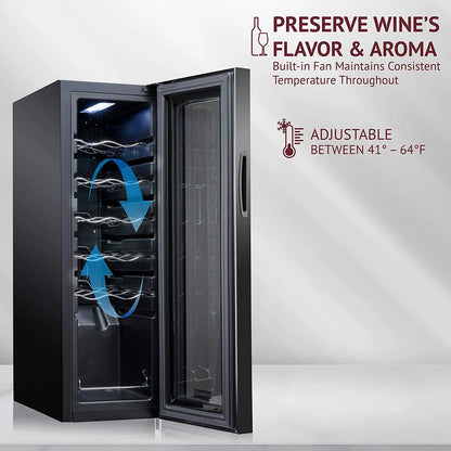 Schmécké Single Zone 9.9'' Freestanding 12 Bottle Wine Refrigerator